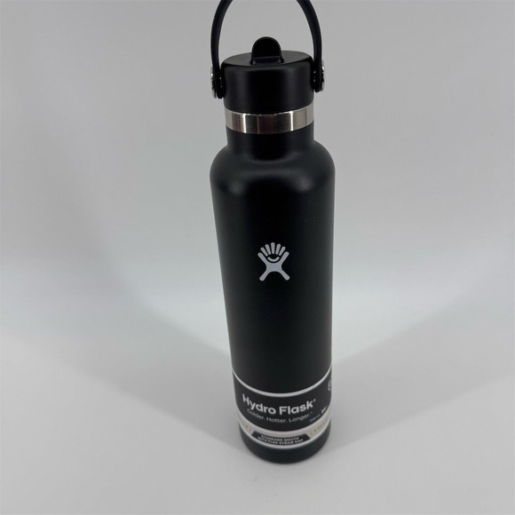 Hydro Flask 24oz Black Water Bottle with Flex Straw Cap - Picture 1 of 8